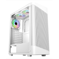 Thùng máy Case MAGIC GM-02 | ATX, Sẵn 3 Fan RGB, Trắng