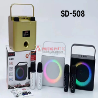 Loa Karaoke Bluetooth SDRD SD-508 White (10W, USB, AUX, Có led, kèm 2 micro)