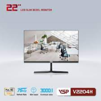 Màn hình VSP V2204H tràn viền - White | 21.5 inch, Full HD, VA, 75Hz, 3ms, phẳng